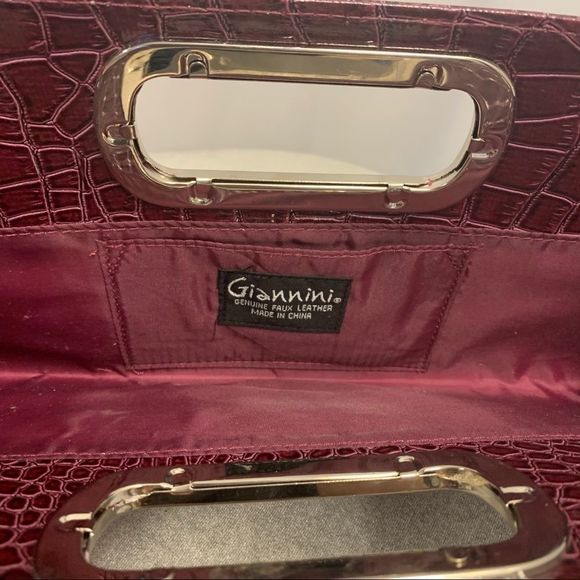 BURGUNDY maroon clutch purse - Picture 3 of 6